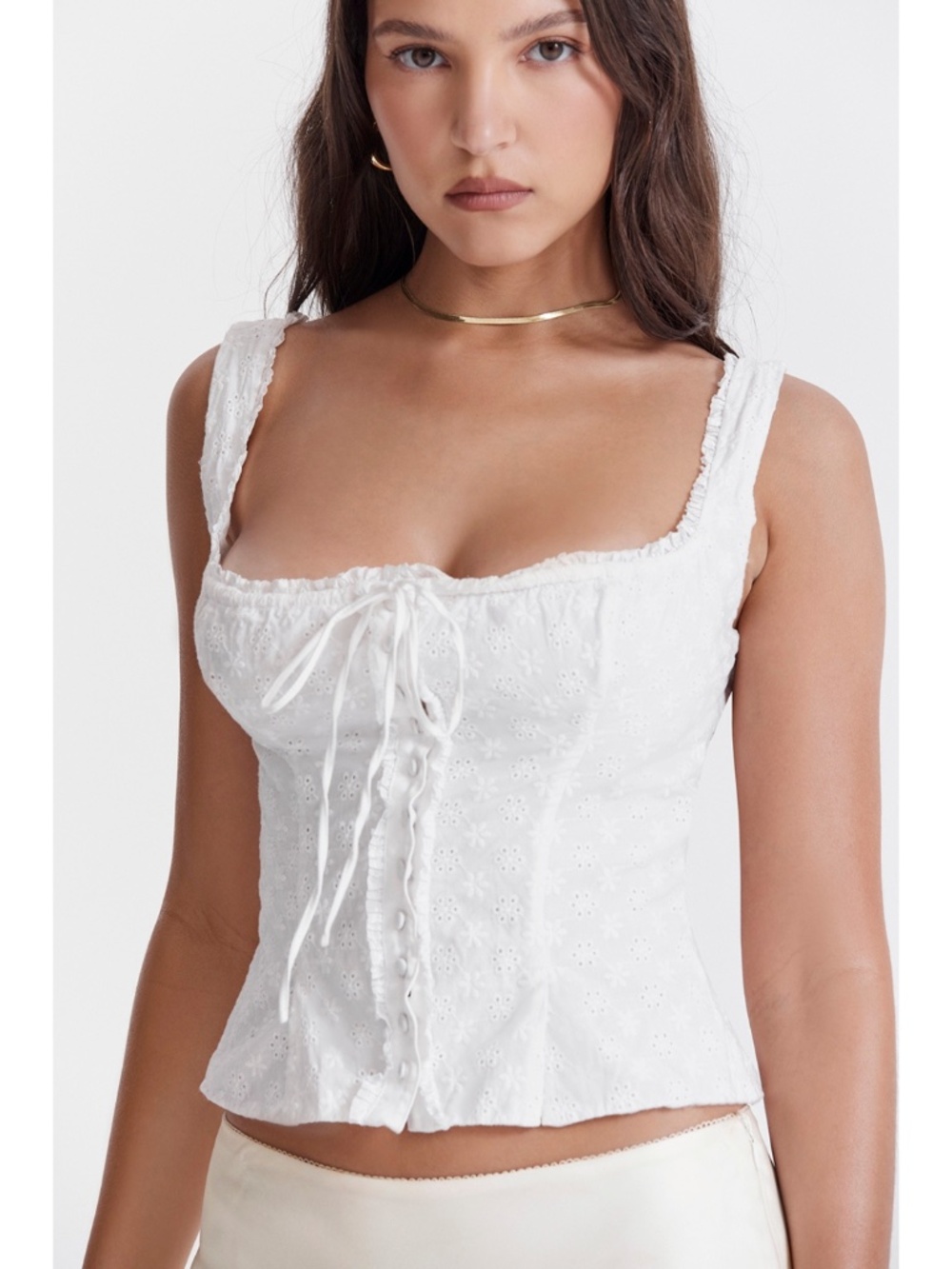 NEW House of CB Juana Top White Medium